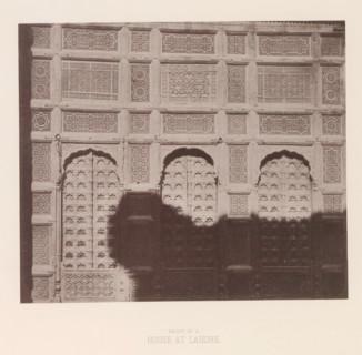 Façade of a house in Lahore, Punjab, Pakistan, page, photomechanical print, number: 'XI.', title: