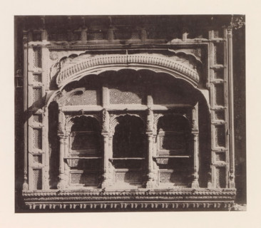 Façade of a house in Lahore, Punjab, Pakistan, page, photomechanical print, title: 'FRONT OF A,