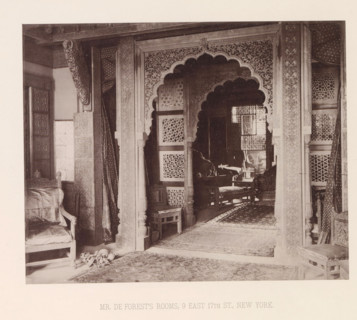 Interior of the house of Lockwood de Forest in New York, page, photomechanical print, number: 'XIX
