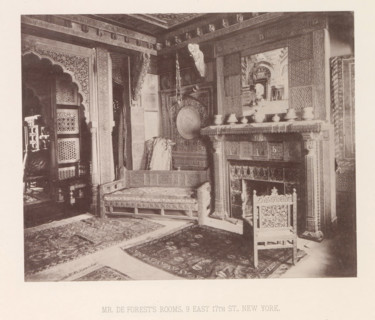 Interior of the house of Lockwood de Forest in New York, page, photomechanical print, title: 'MR.