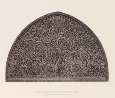 Copy of a decorated window of the Sidi Saiyyed Ni Jaali Mosque in Ahmedabad, Gujarat, India, page,