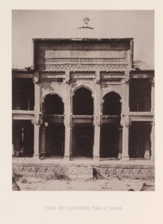View of a tomb in India from the time of Emperor Akbar, India, page, photomechanical print, title: