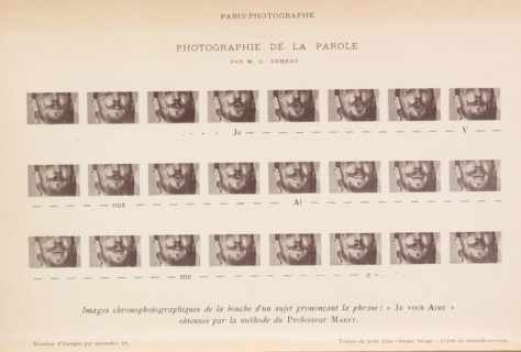 Sequence of mouth shapes when pronouncing 'Je vous aime', Photographie de la parole, images