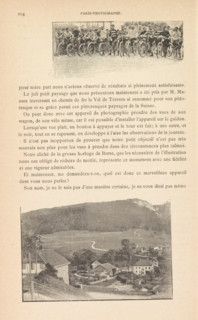 Group of men with bicycles and a view over a valley with houses, page, photomechanical print,