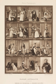 Sixteen portraits of actors and actresses, page, photomechanical print, From left to right:
