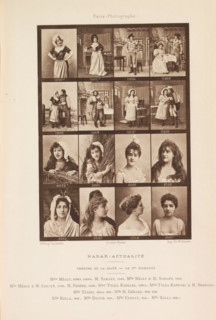 Sixteen portraits of actors and actresses, page, photomechanical print, From left to right: