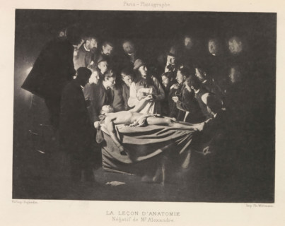 Anatomic lesson, Le leçon d'anatomie, page, photomechanical print, photographer: Alexandre, France,