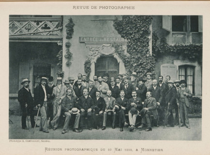 Group portrait of unknown men, Réunion photographique de 29 Mai 1892 a Monnetier, page,