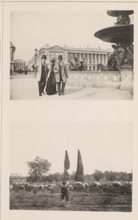 Proofs of the photosphere, Plate with two prints, above of two unknown men and an unknown woman by