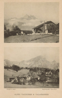 Plate with a view of the Valais Alps and the Alps in Vaud, Alpes Vaudoises & Valaisannes, page,