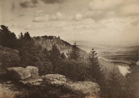 View of the landscape of Odiliënberg, La montagne de Sainte-Odile, page, photomechanical print,