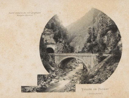 Vallée de Flumet (Haute-Savoie), View of a valley in Flumet, page, photomechanical print,