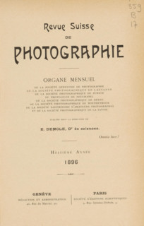 Revue suisse de photographie, Société genevoise de photographie, et al., book, name: 'Jer. van