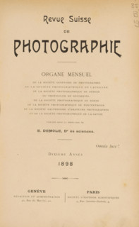 Revue suisse de photographie, Société genevoise de photographie, et al., book, annotation: 'NOV,