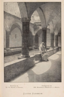Cloitre Florentin, Monk in a Monastery in Florence, page, photomechanical print, maker: M. Watson,