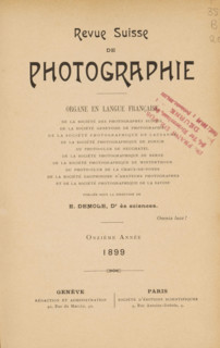 Revue suisse de photographie, Société genevoise de photographie, et al., book, collector's mark: