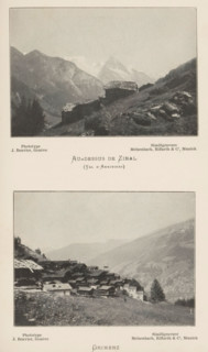 Mountain landscape with huts near Zinal, Au-dessus de Zinal (Val d'Anniviers), page,