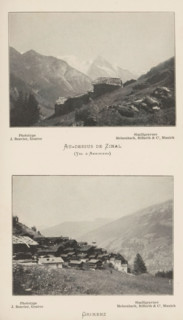 Grimenz, View of Grimentz, page, photomechanical print, maker: Joseph Bouvier, cliché maker: