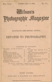 Wilson's photographic magazine, magazine, publisher: Edward Livingston Wilson, New York (city),