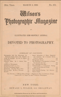 Wilson's photographic magazine, magazine, publisher: Edward Livingston Wilson, New York (city),