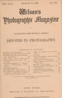 Wilson's photographic magazine, magazine, publisher: Edward Livingston Wilson, New York (city),