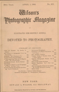 Wilson's photographic magazine, magazine, publisher: Edward Livingston Wilson, New York (city),