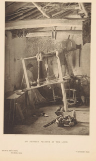 Woman working with a loom, An Azorean Peasant at the Loom, page, photomechanical print,
