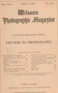Wilson's photographic magazine, magazine, publisher: Edward Livingston Wilson, New York (city),