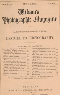 Wilson's photographic magazine, magazine, publisher: Edward Livingston Wilson, New York (city),
