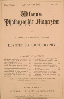 Wilson's photographic magazine, magazine, publisher: Edward Livingston Wilson, New York (city),