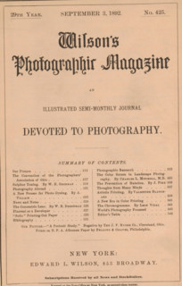 Wilson's photographic magazine, magazine, publisher: Edward Livingston Wilson, New York (city),