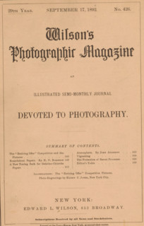 Wilson's photographic magazine, magazine, publisher: Edward Livingston Wilson, New York (city),