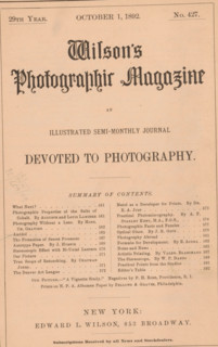 Wilson's photographic magazine, magazine, publisher: Edward Livingston Wilson, New York (city),