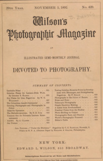 Wilson's photographic magazine, magazine, name: 'D. Davis', publisher: Edward Livingston Wilson,