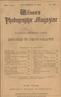 Wilson's photographic magazine, magazine, publisher: Edward Livingston Wilson, New York (city),