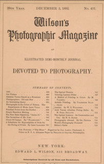 Wilson's photographic magazine, magazine, publisher: Edward Livingston Wilson, New York (city),