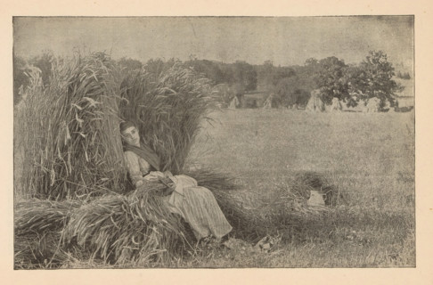 Reproduction of a design of a person sitting in a reed collar, reproduction, page, photomechanical