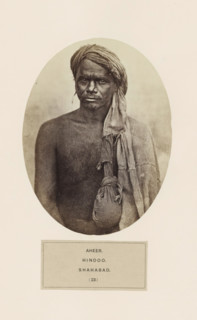 Portrait of an unknown man from the Ahir community of Arrah (former Shahabad) in Bihar, India,