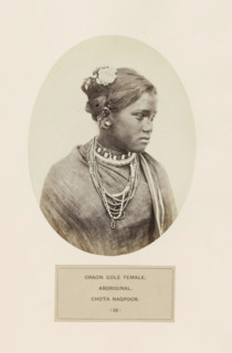 Portrait of an unknown woman from the Kurukh community of Chota Nagpur in eastern India,