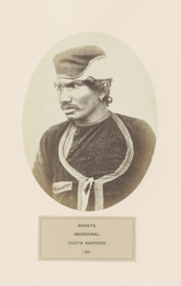 Portrait of an unknown man from the Bhogta community of Chota Nagpur in eastern India, photograph,