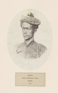 Portrait of an unknown man from the Khamti tribe and Arunachal Pradesh, photograph, page,