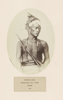 Portrait of an unknown man from the Rengma Naga tribe of Nagaland and Assam, photograph, page,