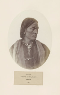 Portrait of an unknown man from the Bhutia community of Sikkim, photograph, page, number: '(44)',
