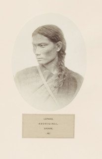 Portrait of an unknown woman from the Lepcha community of Sikkim, photograph, page, inscription: