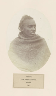 Portrait of an unknown man from the Dusadh community of Bihar in eastern India, photograph, page,