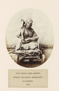 Portrait of Tun Sookh Doss, a mendicant from Prayagraj, Uttar Pradesh, India, photograph, page,