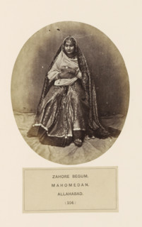 Portrait of Zahore Begum, a courtesan from Prayagraj, Uttar Pradesh, India, photograph, page,