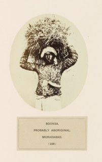 Portrait of an unknown man carrying branches from the Bhoksa community of Moradabad, Uttar Pradesh,
