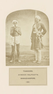 Portrait of two unknown men from the Thakur community of Shahjahanpur, Uttar Pradesh, India,