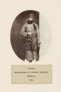 Portrait of an unknown man from the Pathan community of Bareilly, Uttar Pradesh, India, photograph,